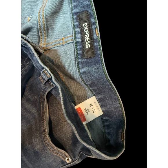 Express Jeans Mens 32x36 Classic Boot Cut Stretch Dark Blue Wash‎ Vintage Y2K - Picture 3 of 3
